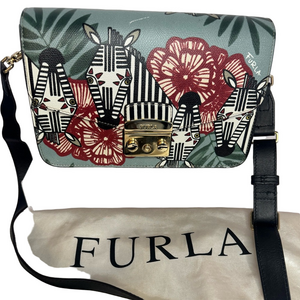 #247 Furla Metropolis Limited Edition Urban Jungle Zebra Print Leather CB Bag